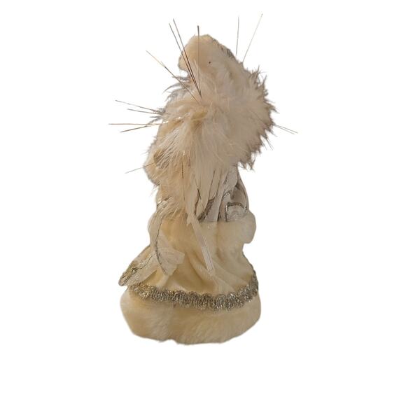 Vintage Dandee International Ltd White Angel Tree Topper Feather Wings - Picture 3 of 6